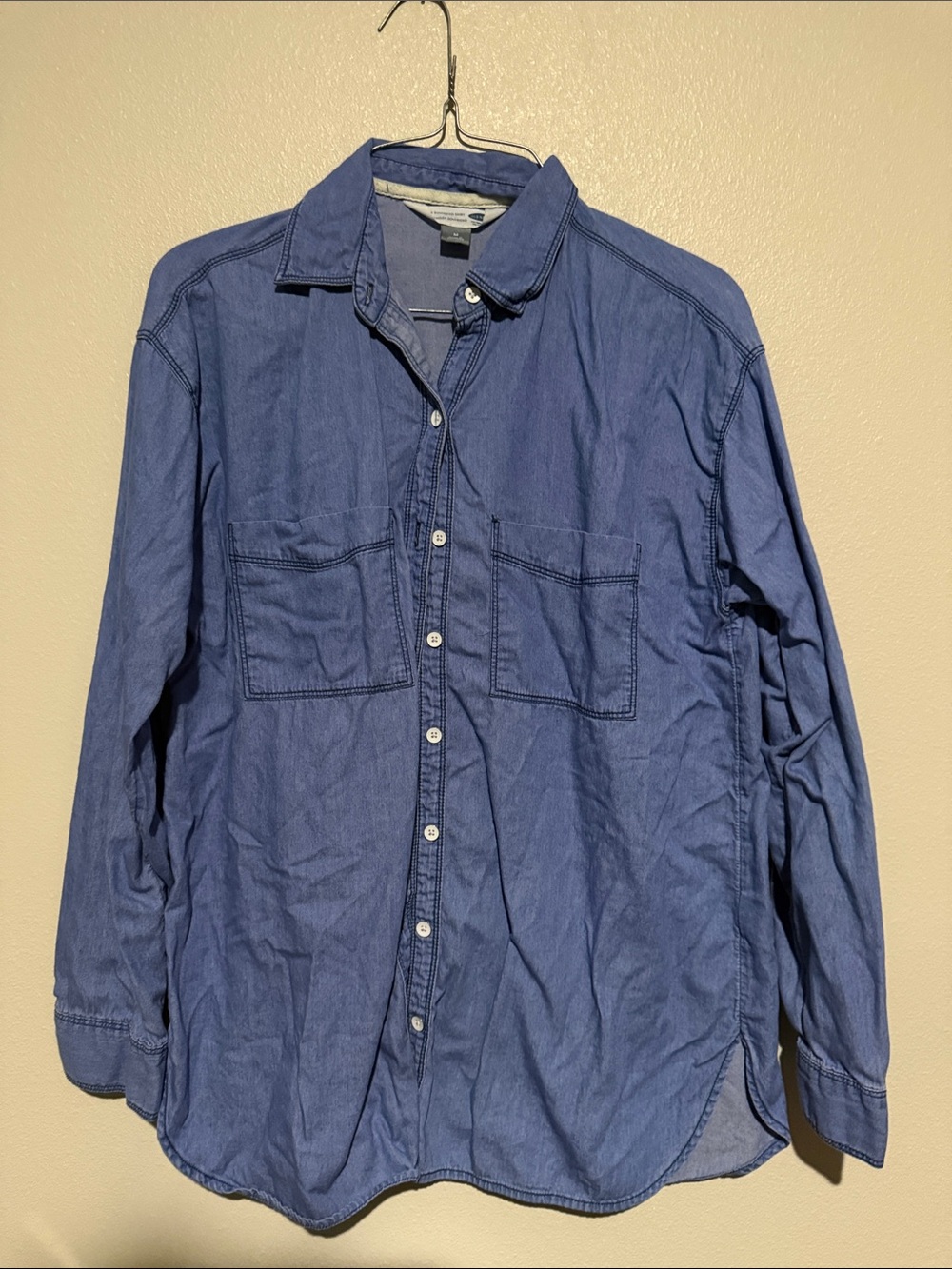 Old Navy Indigo Button-Front Casual Shirt